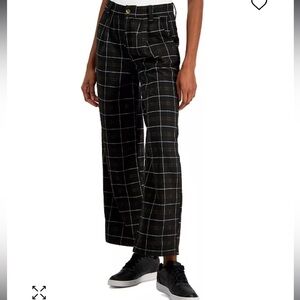 Vanilla star slouchy trousers black brown plaid NWT 7/28